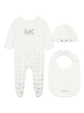Michael Kors Heart Print Footie + Bennie + Bib Set