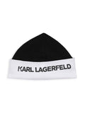 Karl Lagerfeld 0290 Footie Hat & Bib Set B&W