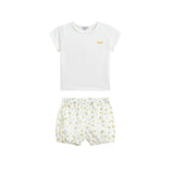 Oubon ss004 Yellow Floral T-shirt+Bloomer Set