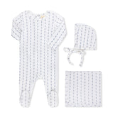 Inii Mini Star Striped Blanket White