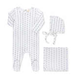 Inii Mini Star Striped Blanket White