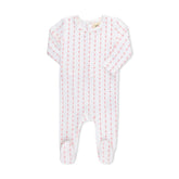 Inii Mini Heart Striped Footie White