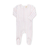 Inii Mini Heart Striped Footie White
