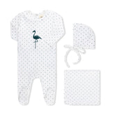 Inii Mini Flocking Flamingo Blanket Teal