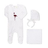 Inii Mini Flocking Flamingo Blanket Wine