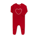 Inii Mini Pearl Heart Footie Red