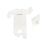 Inii Mini Pink Floral Footie & Bonnet