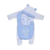 Kenzo Elephant Footie Bib & Hat Gift Set Blue