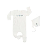 Inii Mini Blue Floral Footie & Bonnet
