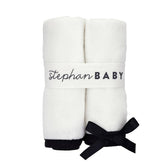 Stephen Baby Washcloth set-White with bow
