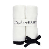 Stephen Baby Washcloth set-White with bow