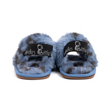 Little Bundles Leopard Blue Baby Slippers