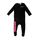 Zeebra kids Hot Pink Text Footie Pajamas
