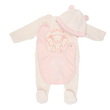 Kenzo Elephant Footie Bib & Hat Gift Set Pink