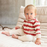 Mini P P4630 Textured Knit Set Ivory/Coral