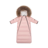 Ellabee Down Fur Snowsuit Baby Pink