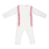 Chant De Joie White 2Pc W Floral Trim Girls