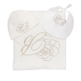 MB BNTU008 LS Embroidered Blanket hat bib Set