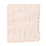 Chloe Baby Knit Blanket With Metallic Effect-Salmon