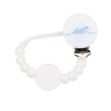 Doodle 0119 White Hammered Light Blue Paci Clip