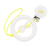 Doodle 0124 White/Yellow Bunny Teether Paci Clip