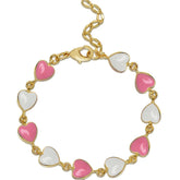 Lily Nily Heart Link Bracelet Pink/White
