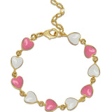 Lily Nily Heart Link Bracelet Pink/White