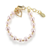 CM Gold Plated Bracelet W/ Pink Pearls