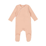 Mini Label Classic Ric Rac Footie White on Pink