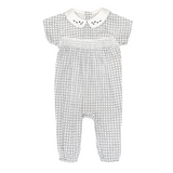 inii mini Geometrical Smocked Boys Overall