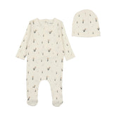 Bee & Dee HSPIG Ivory Girls Swan Print Footie & Hat