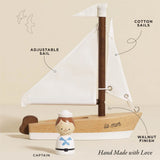 Le toy van Wooden Sailing Boat