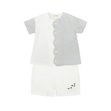 inii mini Geometrical Smocked Boys Short 2Pc