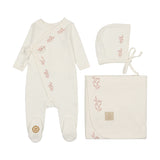 Mon Tresor 31U7 Embellished wrap Ivory/pink set