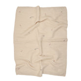 Peluche Floral Bird EMB Waffle Blanket Pink