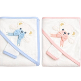 Omnis Pura Bow Bear Hooded Baby Towel Pink
