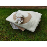 Knitted Blanket with a Teddy Bear Accessory: Ecru-Moon