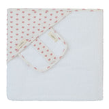 Bamboo Rose heart print towel wash cloth