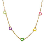 Lily Nily Heart Station Necklace Multi