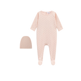 Oubon AW25 Pink Dot Footie & Beanie