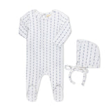 Inii Mini Star Striped Footie White