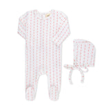 Inii Mini Heart Striped Footie White