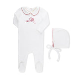 Inii Mini Vintage Embroidered Heart Footie