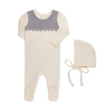 Inii Mini Scuba Contrast Overlay Footie Slate Blue