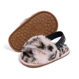 Little Bundles Leopard Pink Baby Slippers