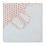 Bamboo Red heart print towel wash cloth