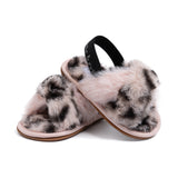 Little Bundles Leopard Pink Baby Slippers