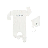 Inii Mini Blue Floral Footie & Bonnet