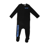 Zeebra kids Cobalt Blue Text Footie Pajamas