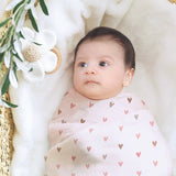 Stephan Baby Swaddle Blanket-Hearts